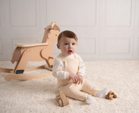 Mitch & Son Mini DREW Beige Dungaree Set