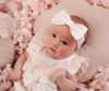 SS25 Little A AVA White & Pink Bunny Print Bow Headband