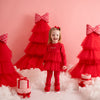 PREORDER AW25 Little A KAYLA Red Tulle Leggings Set