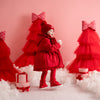 AW25 Little A KAIA Red Hearts Bow Frill Coat