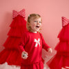 PREORDER AW25 Little A KATARINA Red & White Bow Logo Frill Dress