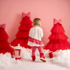 PREORDER AW25 Little A KIARA White & Red Bow Check Frill Leggings Set
