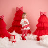 PREORDER AW25 Little A KIARA White & Red Bow Check Frill Leggings Set