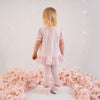 SS25 Little A AMBER Pink Bow Seersucker Frill Leggings Set