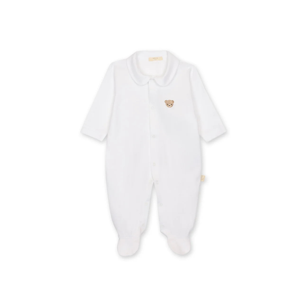 Baby Gi White Cotton Bear Babygrow