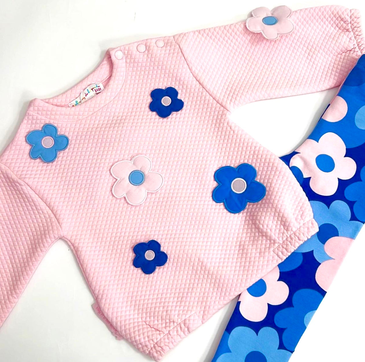 Agatha Ruiz De La Prada Baby Girls Pink & Blue Floral Print Leggings Set