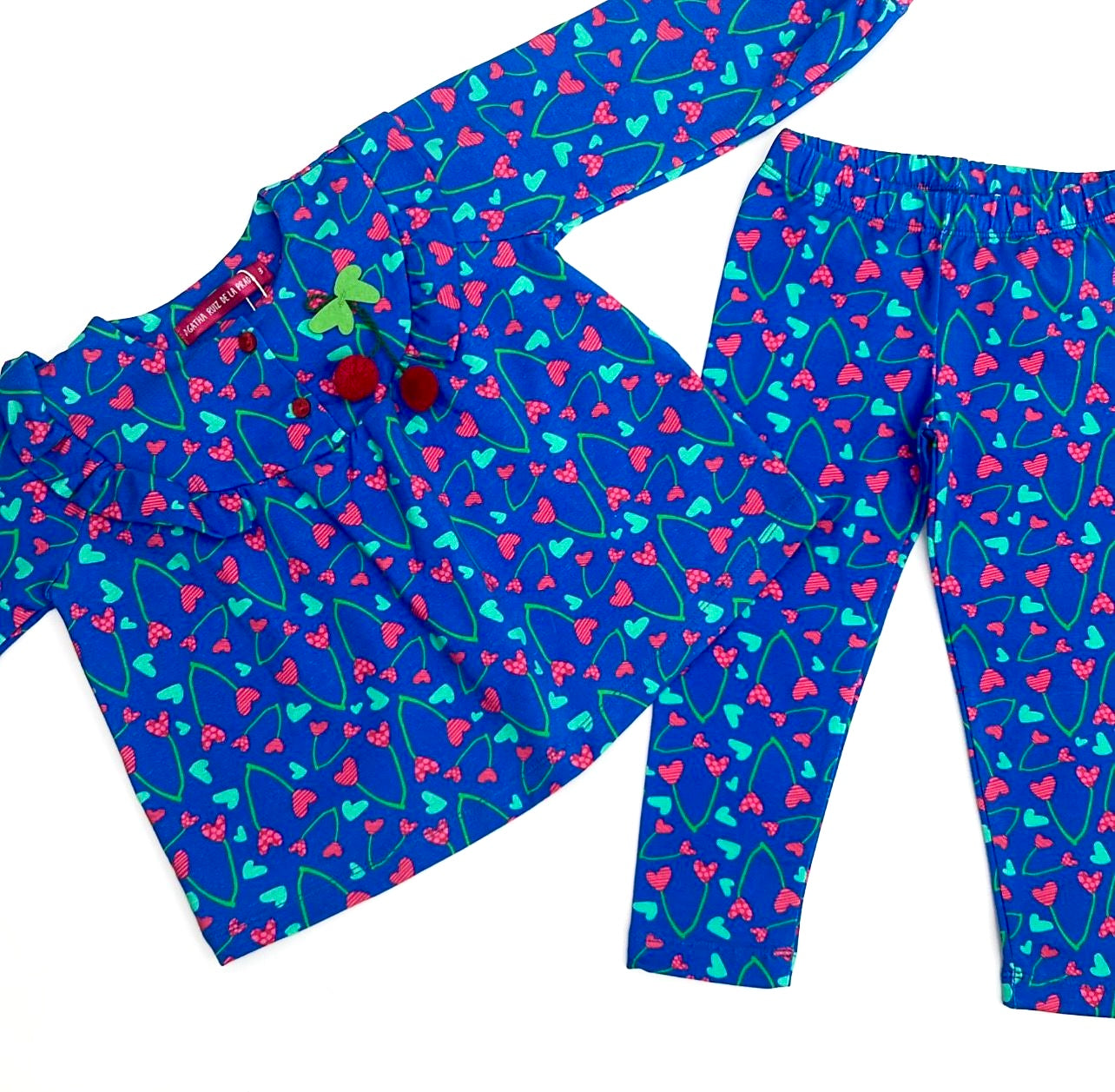 Agatha Ruiz De La Prada Junior Blue Cherries Leggings Set