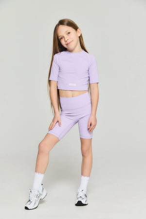 SS25 Ansandro Lilac Ribbed Cycling Shorts Set