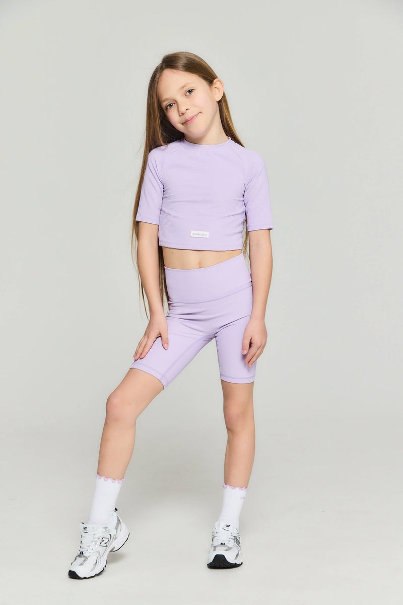 SS25 Ansandro Lilac Ribbed Cycling Shorts Set