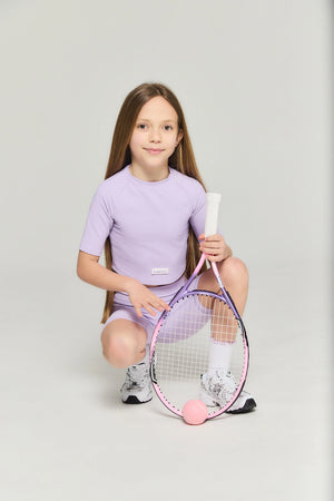 SS25 Ansandro Lilac Ribbed Cycling Shorts Set