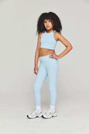 SS25 Ansandro Powder Blue Ribbed Leggings Set