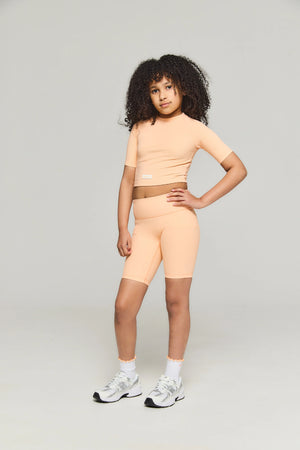 SS25 Ansandro Peach Ribbed Cycling Shorts Set