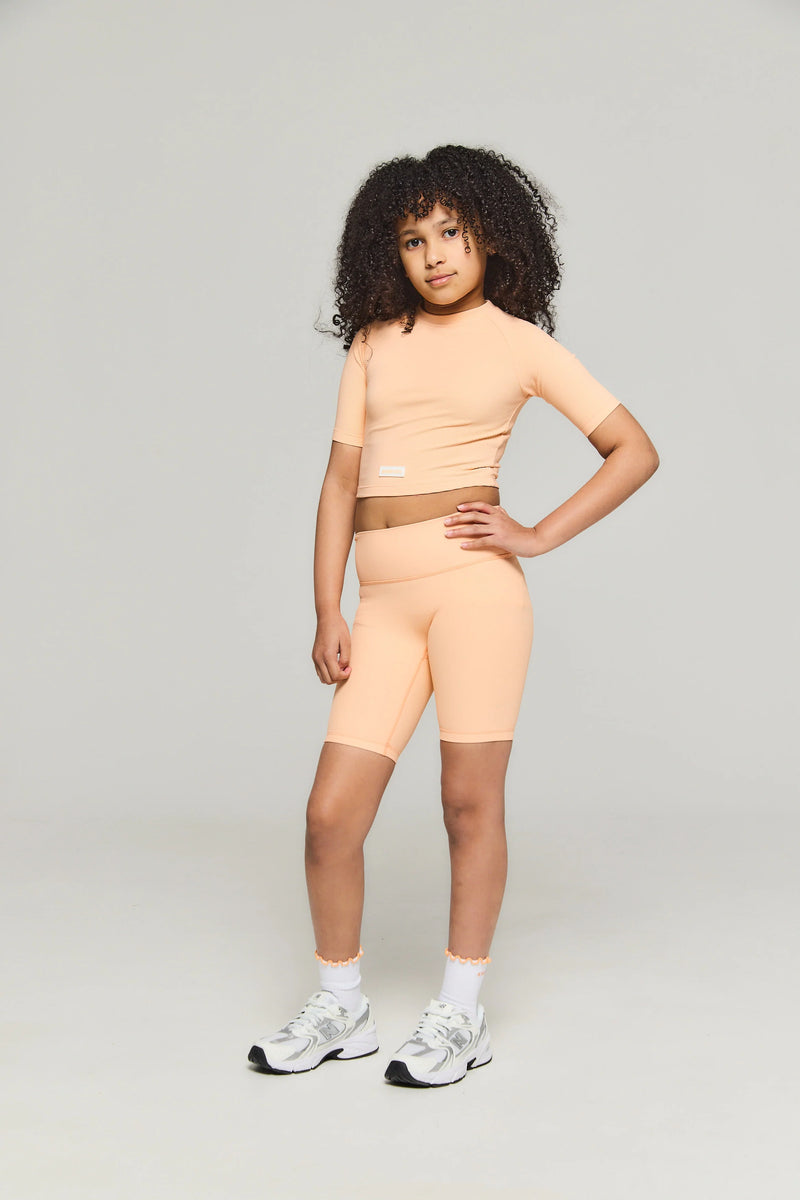 SS25 Ansandro Peach Ribbed Cycling Shorts Set