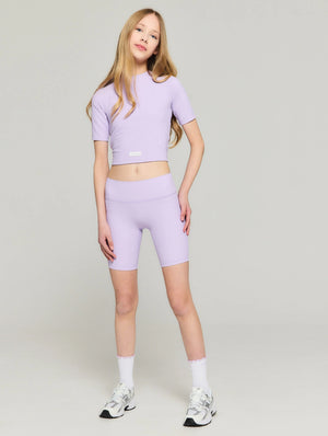 SS25 Ansandro Lilac Ribbed Cycling Shorts Set