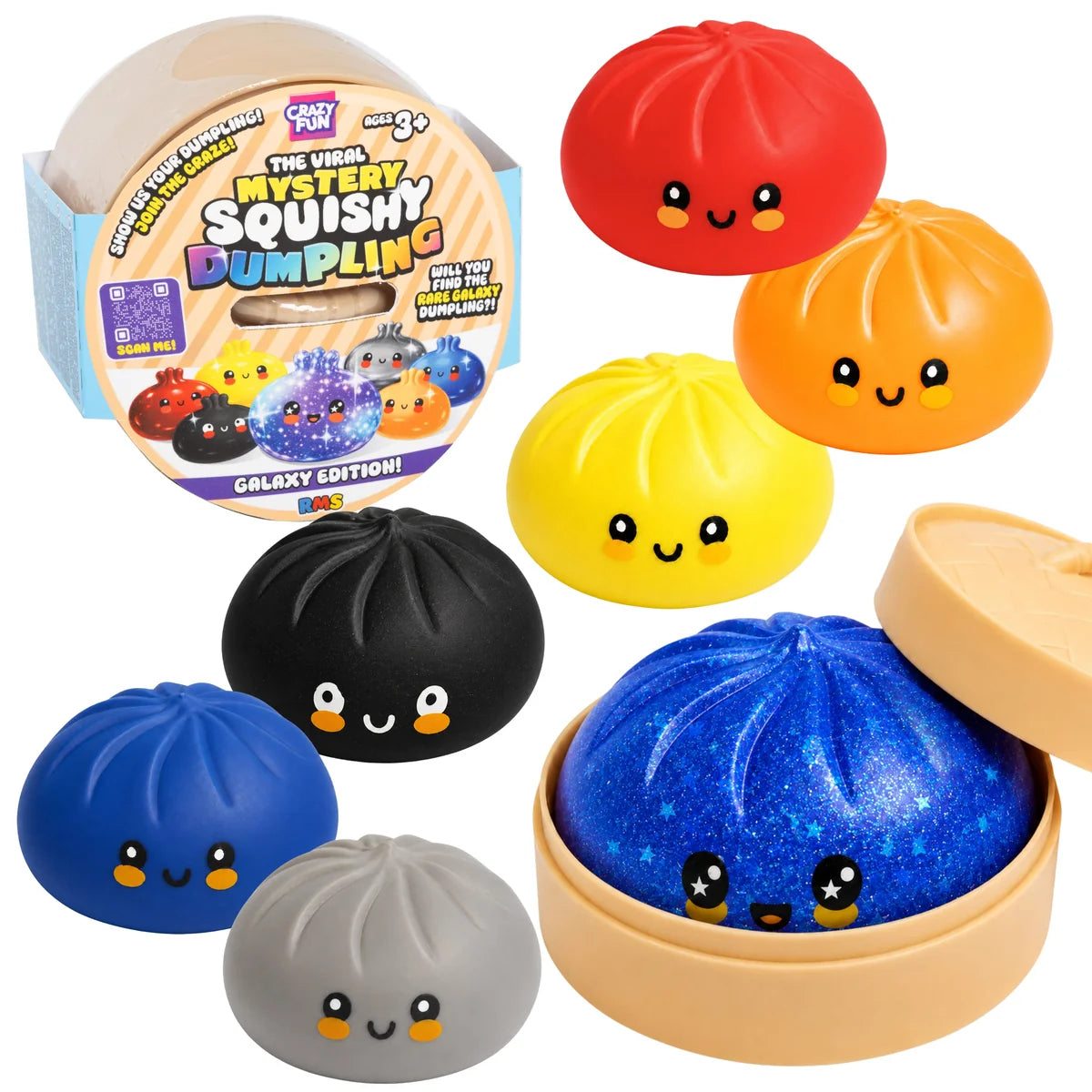 RMS Unisex Crazy Fun Galaxy Edition Dumpling Squishy Mystery Toy