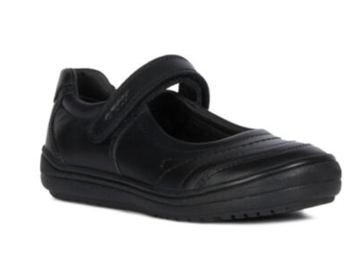 Geox J Hadriel J947V1 Black Smooth Leather School Shoes