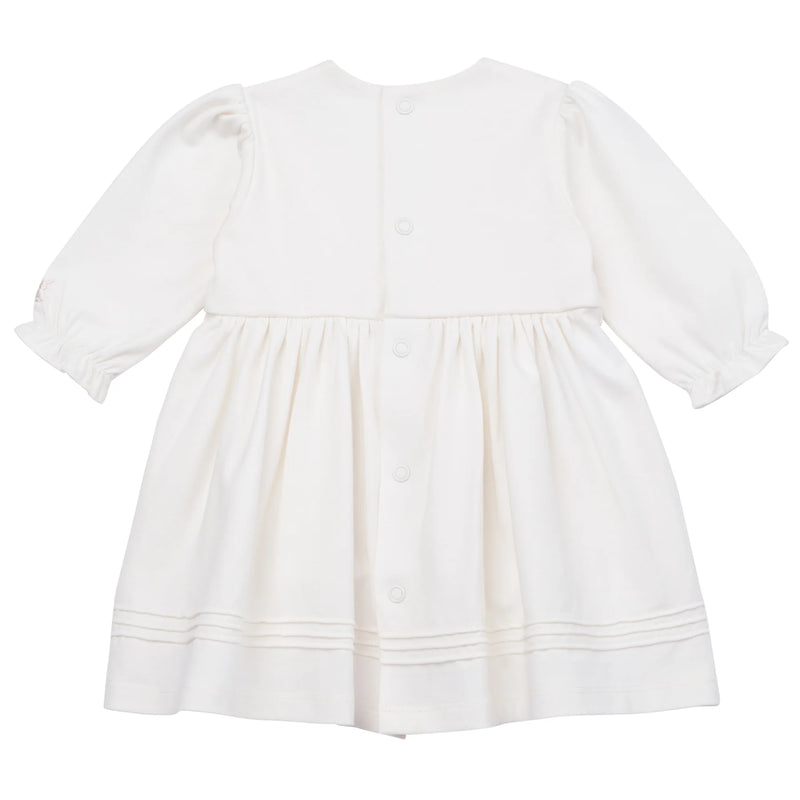 Emile Et Rose HARPER Ivory & Pink Floral Embroidered Dress