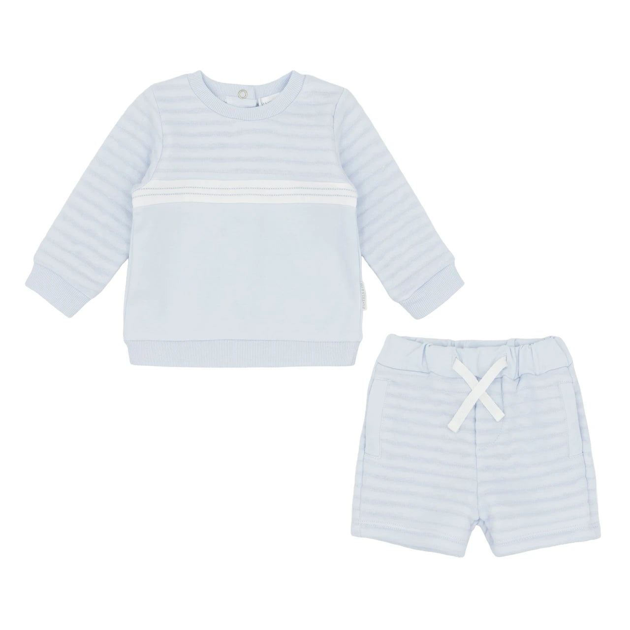 SS26 Pastels & Co BENSON Pale Blue Sweatshirt & Shorts Set