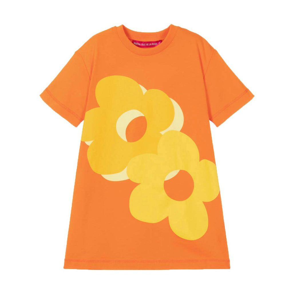 SS24 Agatha Ruiz De La Prada Junior Orange & Yellow Floral Dress