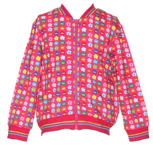 SS24 Agatha Ruiz De La Prada Junior Multicoloured Floral Eye Bomber Jacket