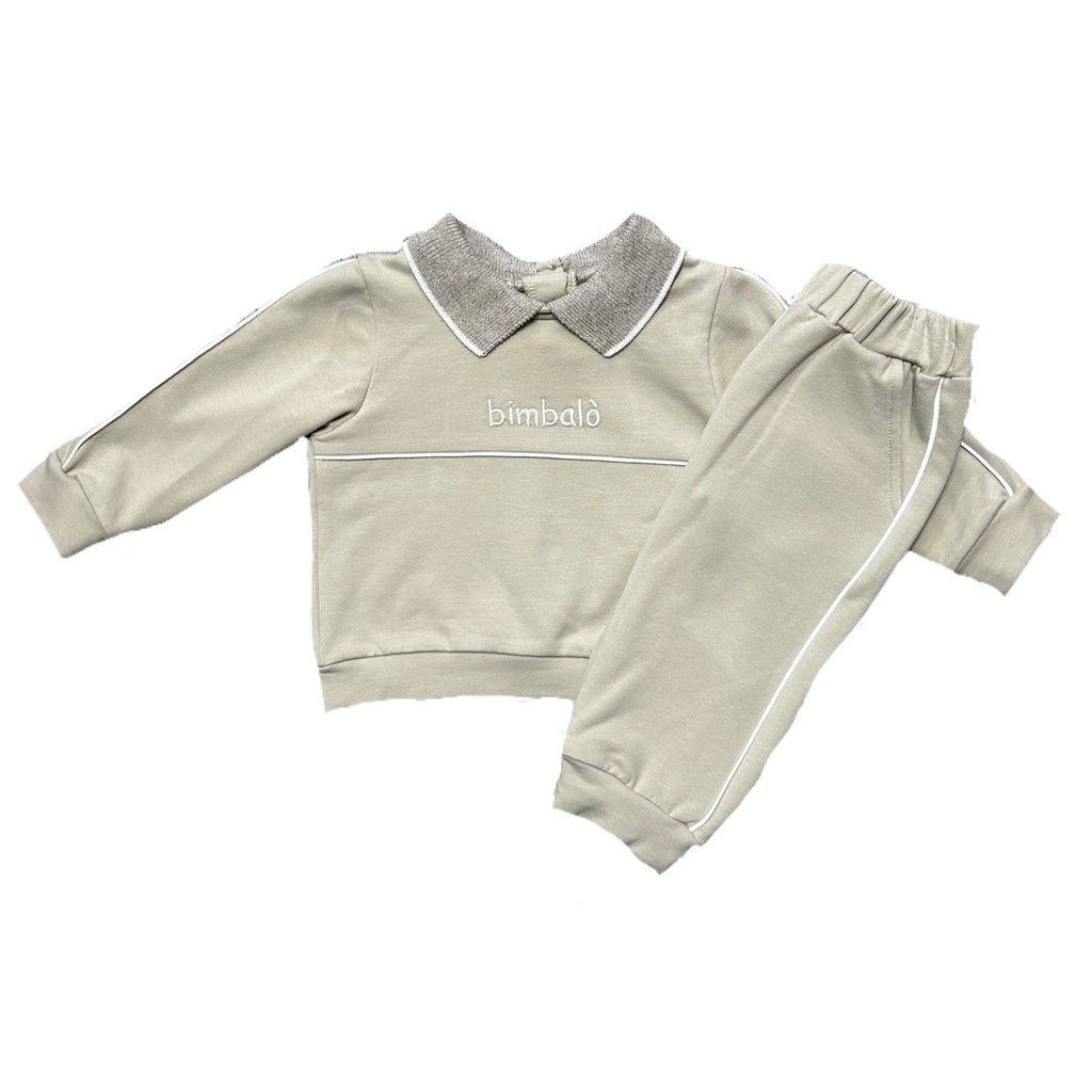 AW23 Bimbalò Beige & White Logo Stripe Tracksuit