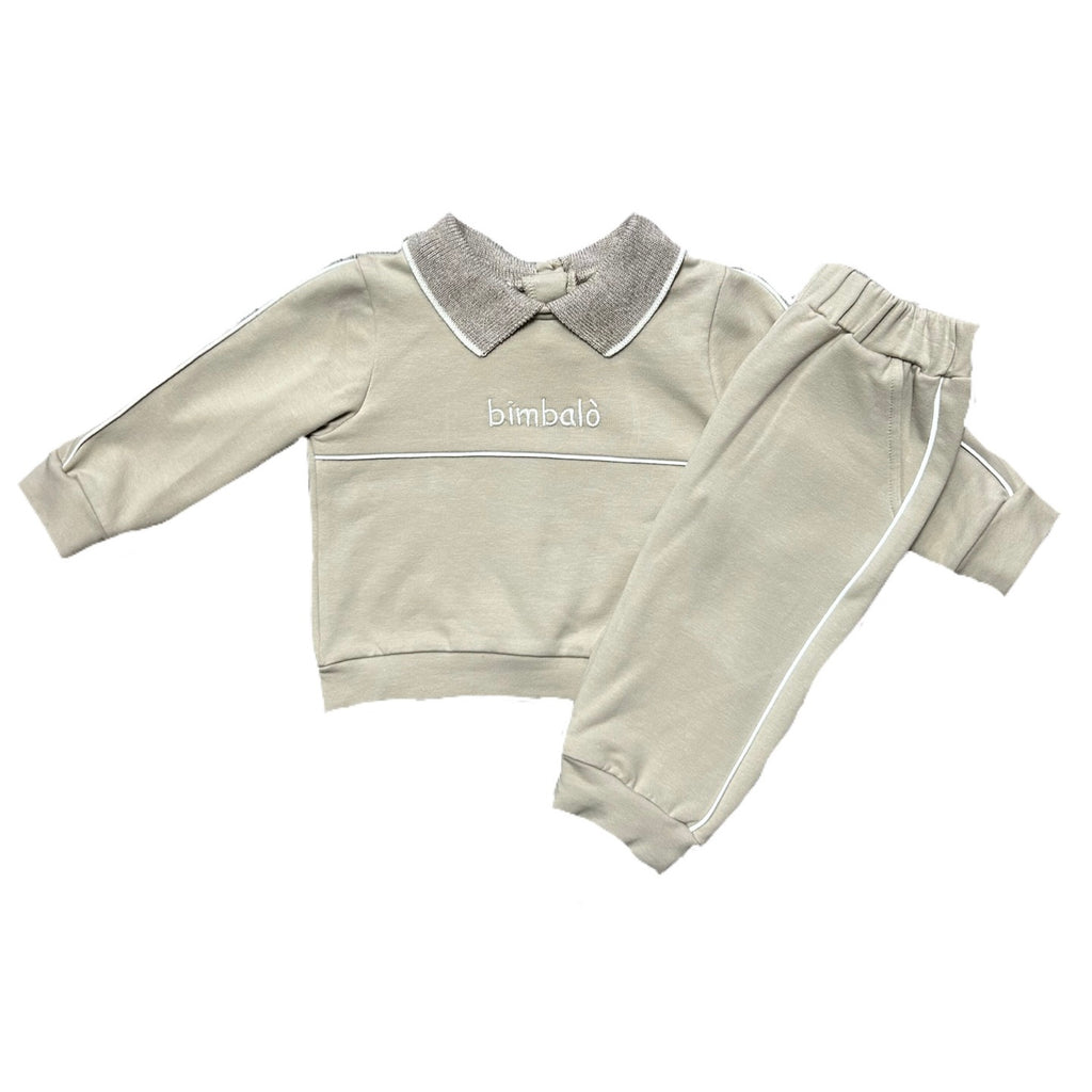 AW23 Bimbalò Beige & White Logo Stripe Tracksuit