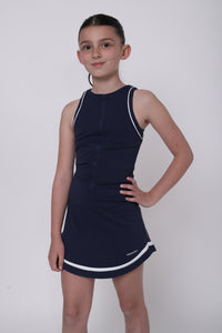 SS26 Ansandro Navy & White Piping Tennis Skort Dress