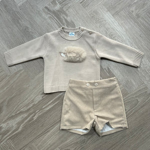 AW23 Sardon Stone Hedgehog Faux Fur Shorts Set