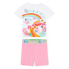 SS24 Billieblush White & Pink Rainbow Road Logo T-Shirt & Cycling Short Set