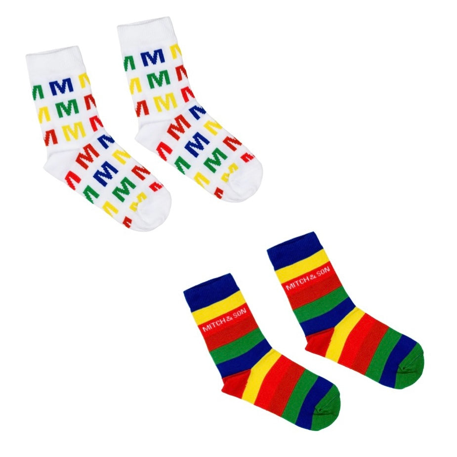 SS24 Mitch & Son VIDAL Multicoloured 2 Pack of Socks
