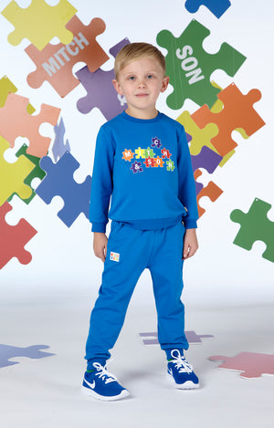 SS24 Mitch & Son VEX Bright Blue Jigsaw Sweat Tracksuit