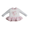 AW23 Little A ENYA Snow White Pink & Gold Hearts & Stars Check Detail Frill Leggings Set