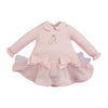 AW23 Little A ELLIE Baby Pink & Gold Logo & Bows Lurex Sweat Dress