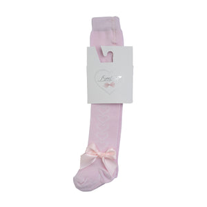 AW23 Little A ELONORA Baby Pink Bow Heart Tights