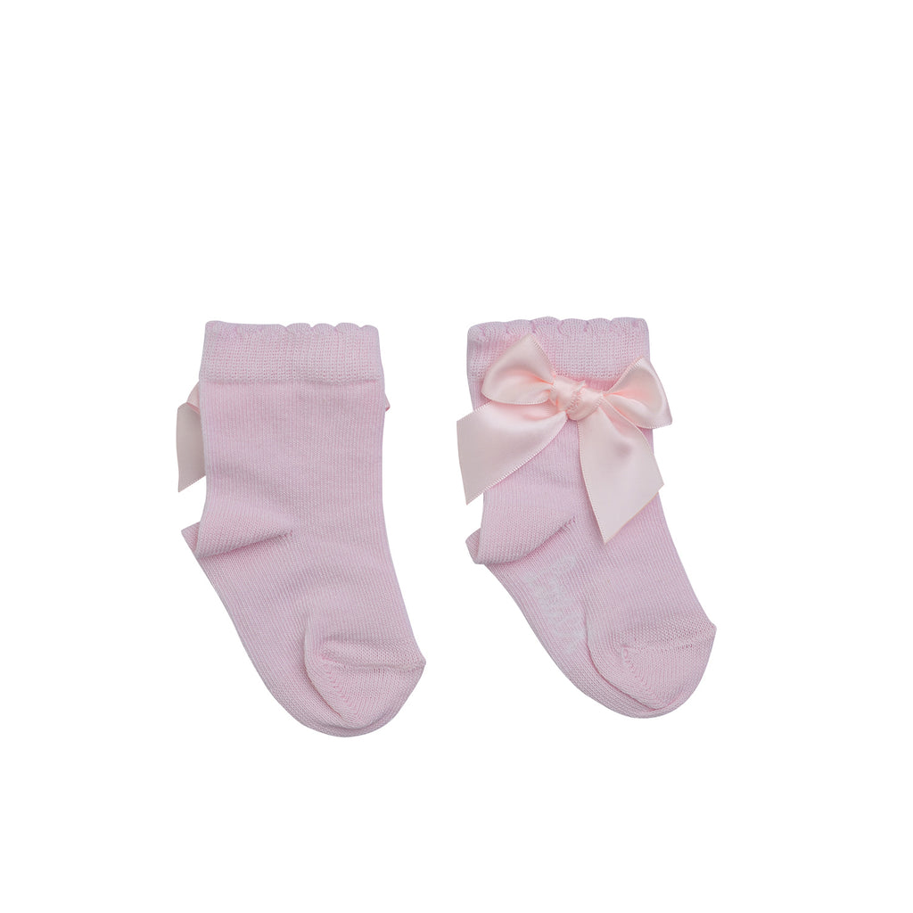 AW23 Little A ERIN Baby Pink Bow Ankle Socks