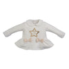 AW23 Little A FRANKIE Snow White & Gold Faux Fur Trimmed Logo Star Bows Frill Leggings Set