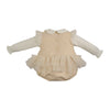 AW23 Little A FLORA Light Gold & White Lurex Tulle Bow Romper