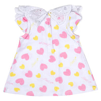 Little A JOANIE Bright White Heart Print Dress & Knickers Set
