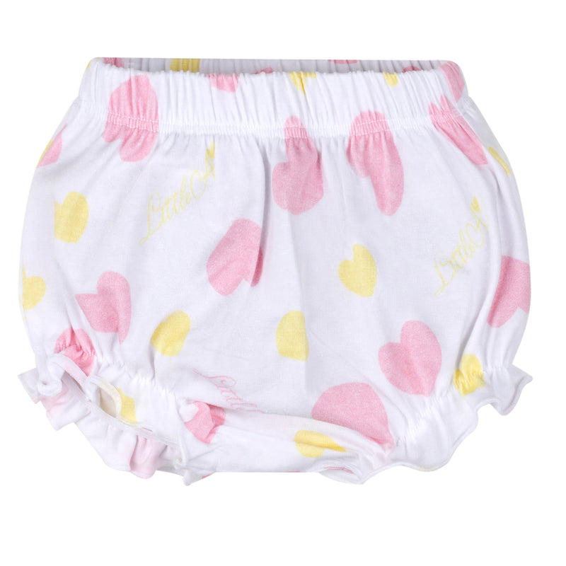 Little A JOANIE Bright White Heart Print Dress & Knickers Set