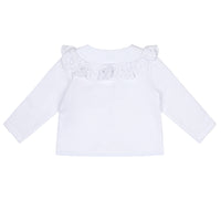 Little A JESSICA Bright White Broderie Anglaise Cardigan