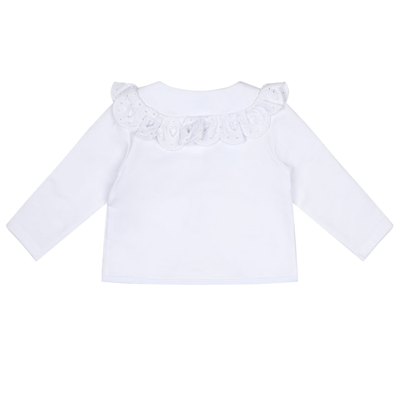 Little A JESSICA Bright White Broderie Anglaise Cardigan