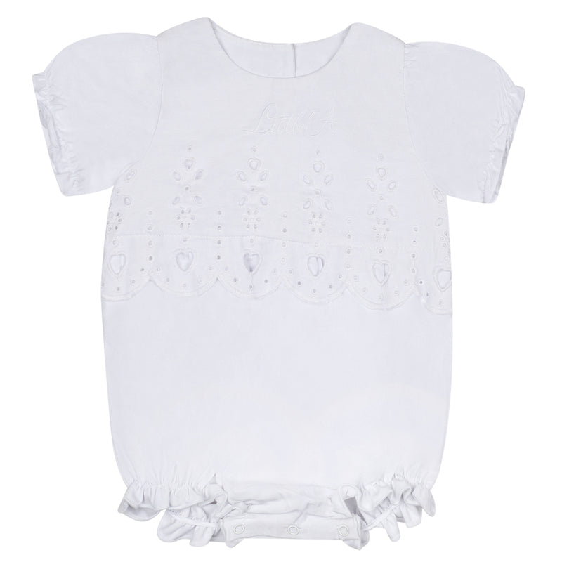 SS24 Little A JOLY Bright White Broderie Anglaise Romper