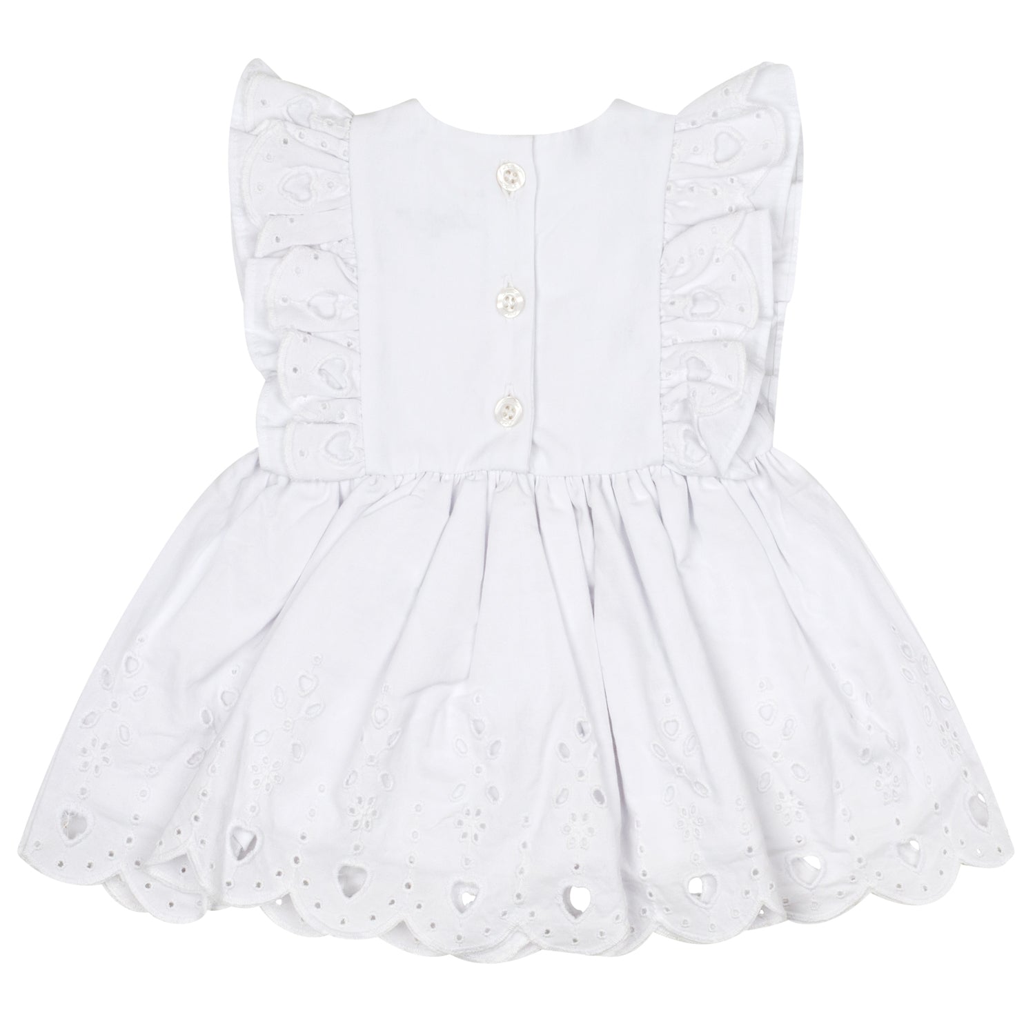 Little A JUNIPER Bright White Broderie Anglaise Dress & Knickers Set