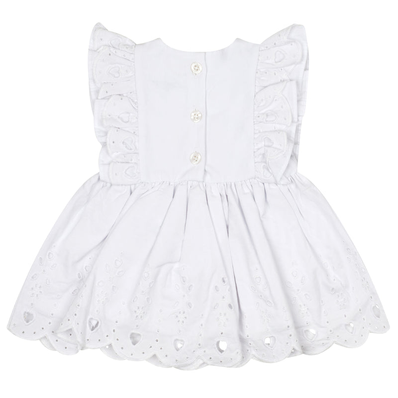 Little A JUNIPER Bright White Broderie Anglaise Dress & Knickers Set