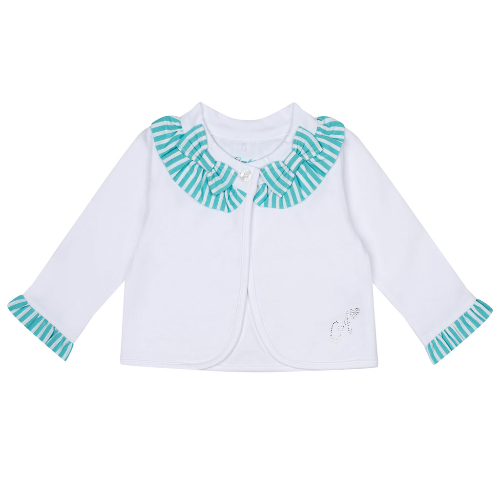 SS24 Little A KALY Bright White Jersey Cardigan