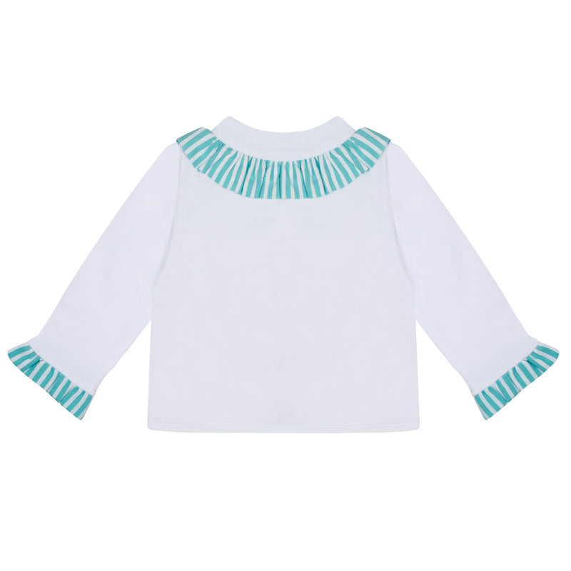 Little A KALY Bright White Jersey Cardigan