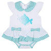 Little A KIRSTY Bright White Striped Fish Romper