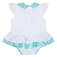 Little A KIRSTY Bright White Striped Fish Romper