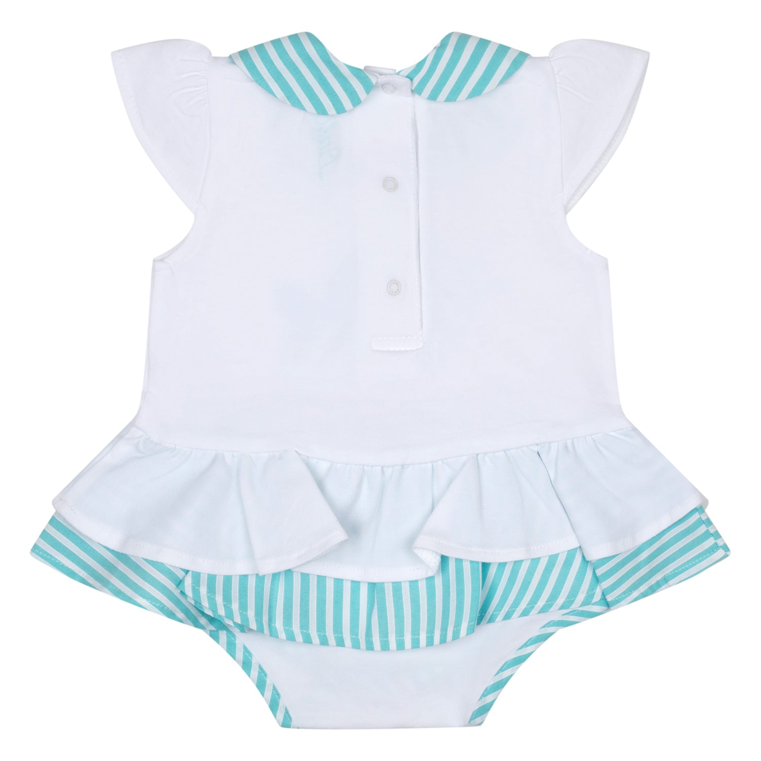 Little A KIRSTY Bright White Striped Fish Romper
