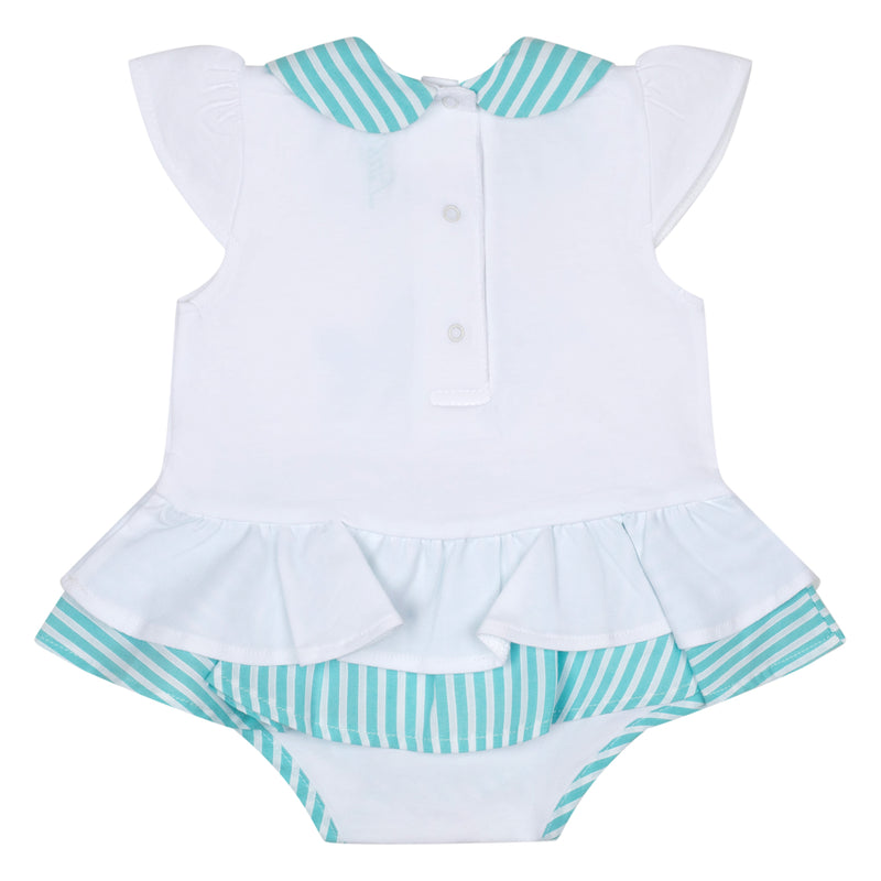 Little A KIRSTY Bright White Striped Fish Romper